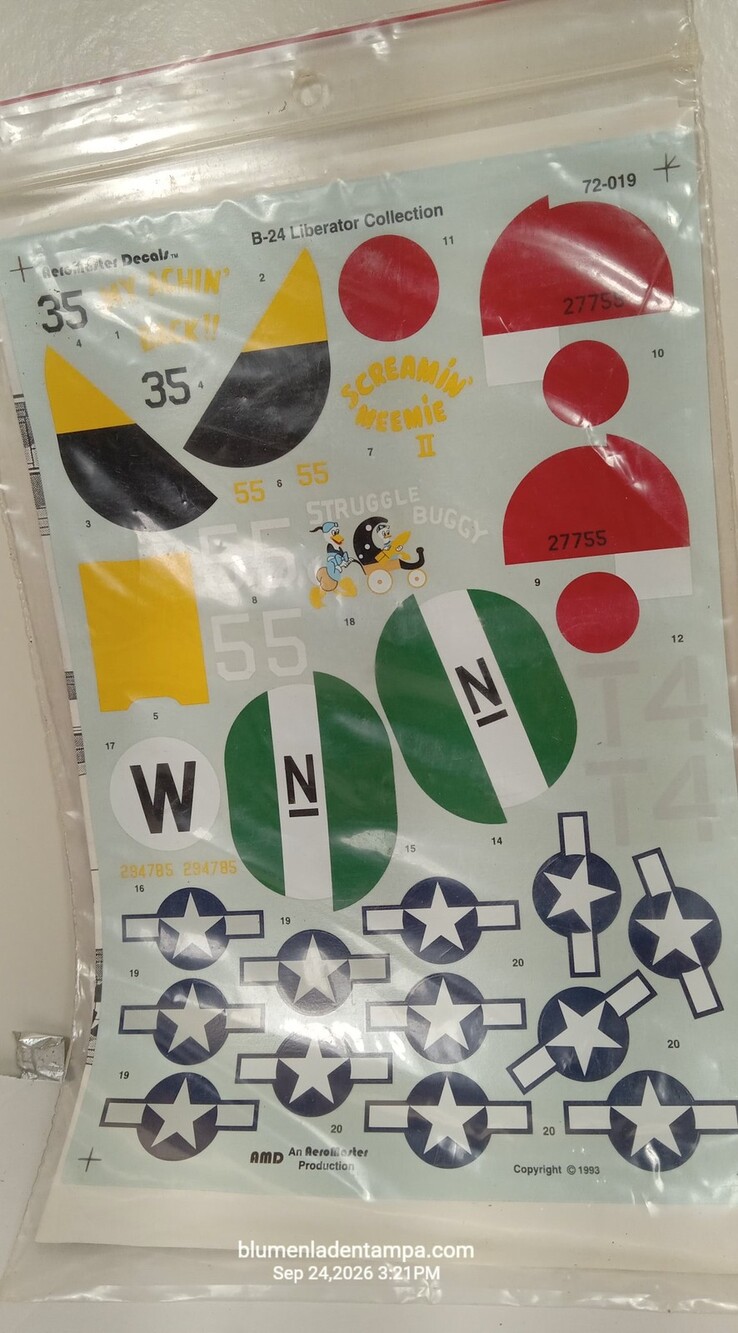 AeroMaster 72-019 B-24 Liberator Collection 1/72 Model Decals